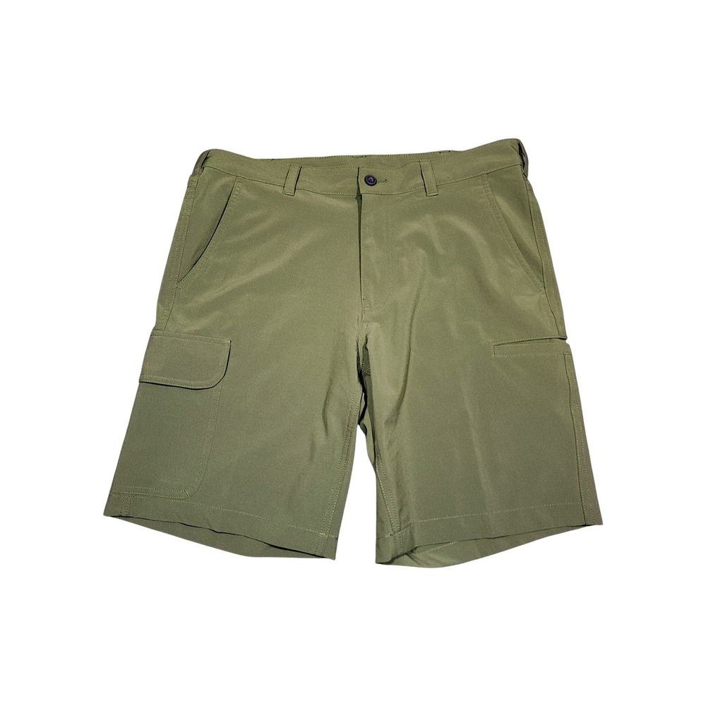 PGA Tour Cargo Golf Shorts 32 x9 Men 18" Olive Green Stretch Performance Sports